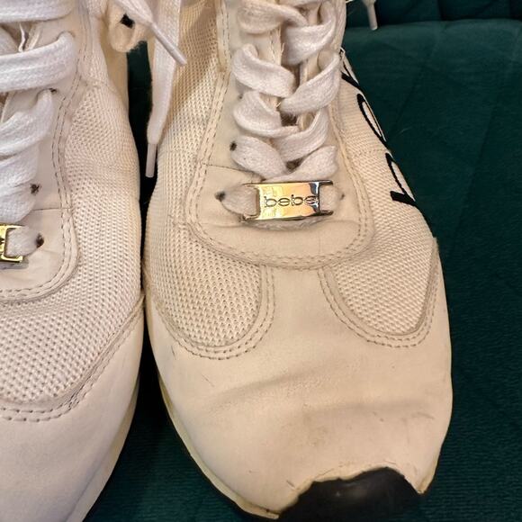 Bebe Brodie Ivory Logo Sneakers Women's 10 - Picture 7 of 12